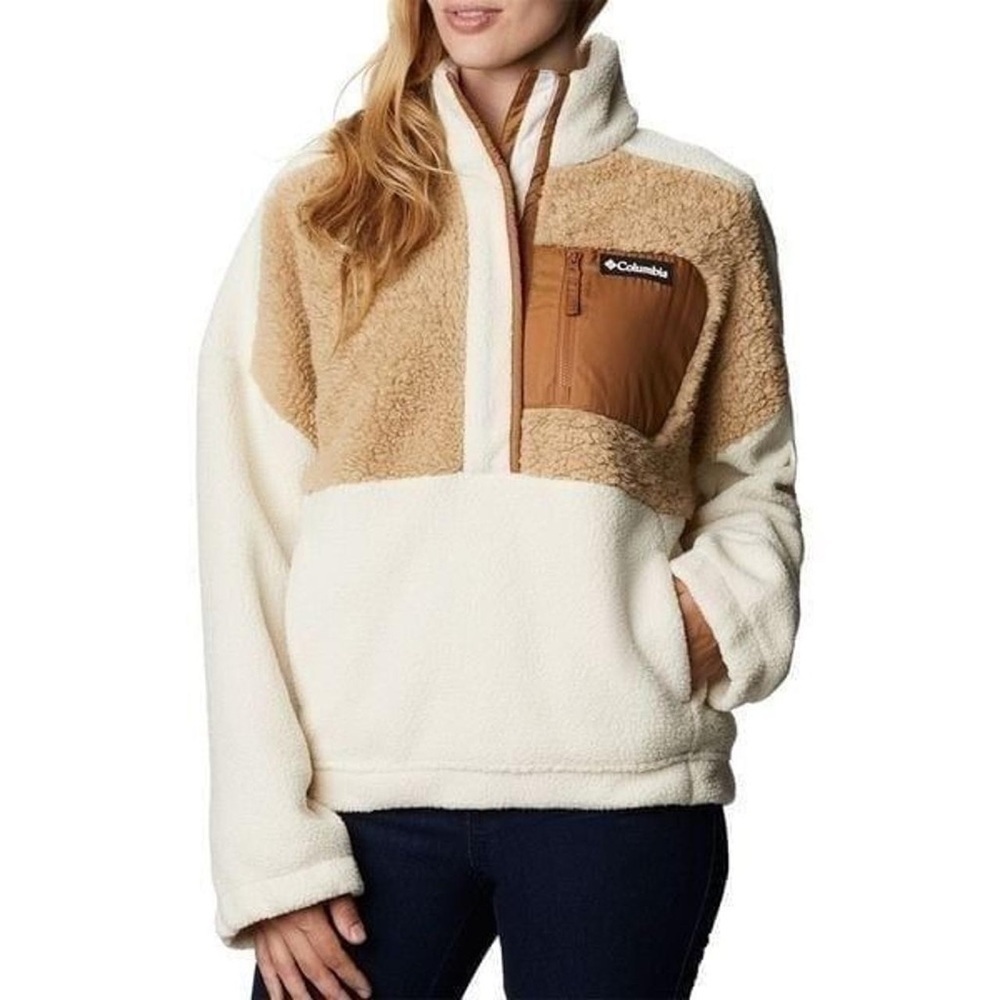 RARE COLUMBIA NWOT Lodge sherpa pullover fleece in Neutralā size XS